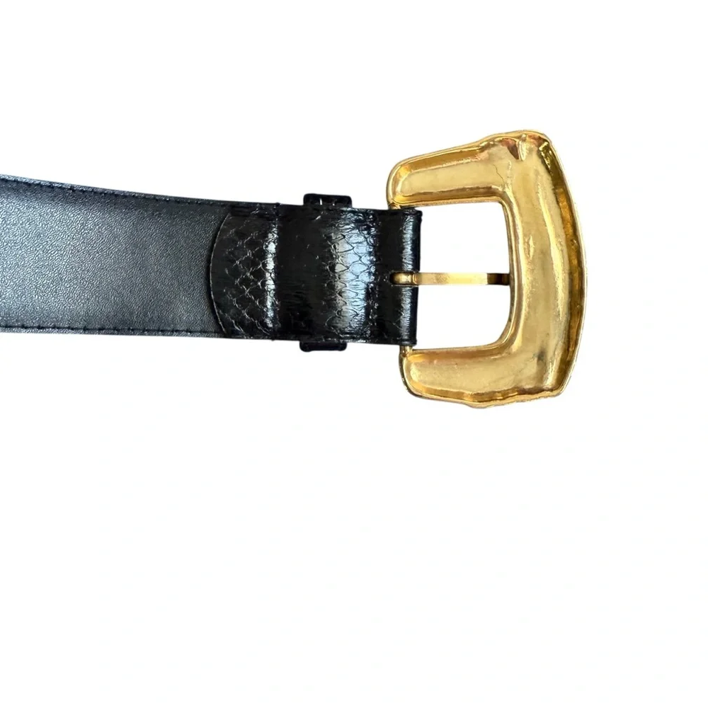 Black Genuine Snakeskin Belt Size Small